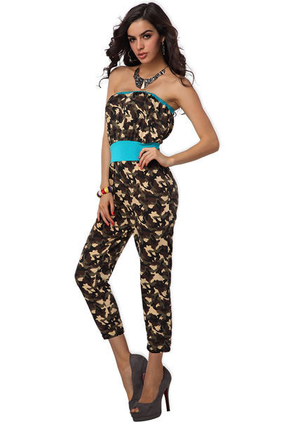 Army Brown Romper - waistshaper