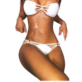 Pure White Hollow Out Brazilian Bikini - waistshaper