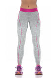 Silver Color Verticle Rose Red Line Custom Printed Leggings - waistshaper