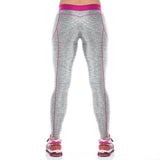 Silver Color Verticle Rose Red Line Custom Printed Leggings - waistshaper