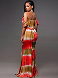Double-Layered Slash Neck Women's Maxi Dress - waistshaper