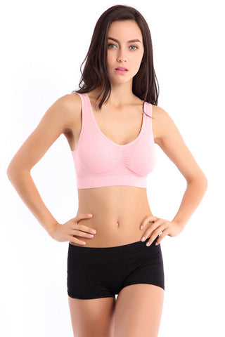 Pink Wireless Sports Bra - waistshaper