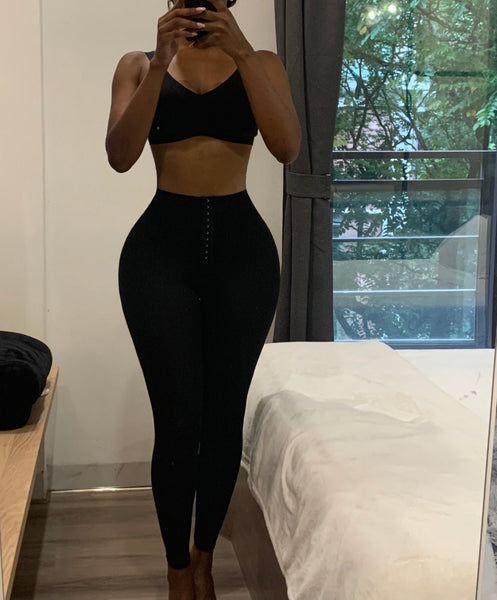 Black High Waisted Waist Trainer Leggings