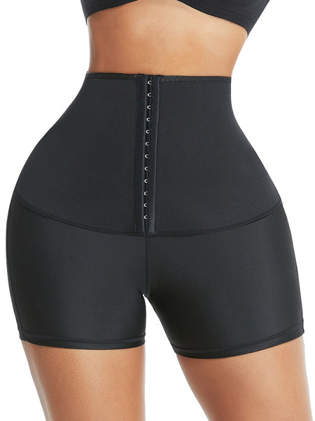 Black Neoprene High Waisted Waist Trainer Booty Shorts