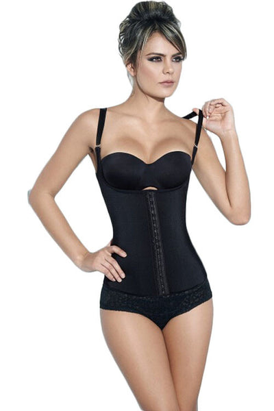 Semi Vest Black Latex Waist Trainer - waistshaper