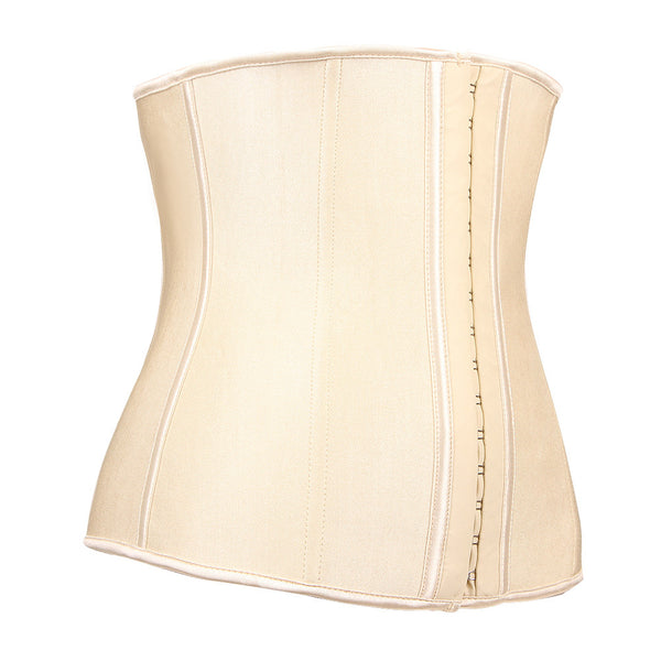 9 Steel Boned Nude Latex Waist Trainer - waistshaper