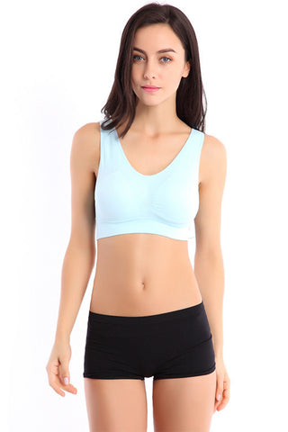 Women Blue Padded Sports Bra - waistshaper