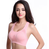 Women Fixed Shoulders Pink Sports Bra - waistshaper