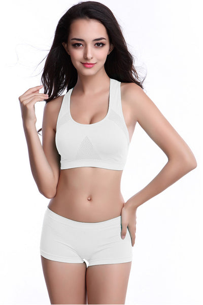 White Hollow Out Sports Bra - waistshaper