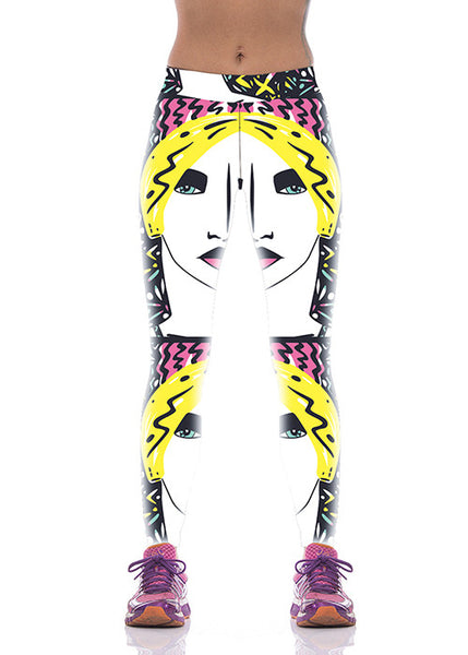 Sexy Blondie Print Funky Leggings Women Yoga Pants - waistshaper