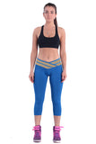 Women's Blue Athletic Leggings - waistshaper