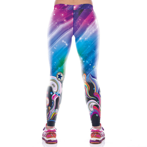 Galaxy Based Beautiful Pattern Printed Leggings - waistshaper