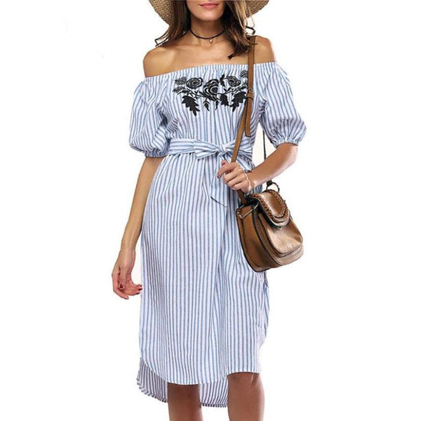 Off Shoulder Summer Dress - waistshaper