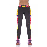 Rose Printed Seam Tight Yoga Leggings - waistshaper