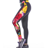 Rose Printed Seam Tight Yoga Leggings - waistshaper