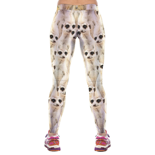 Sexy Lemur Printed Lady Sport Yoga Leggings - waistshaper