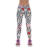 Fancy Flower Girl Print Digital Sport Leggings - waistshaper